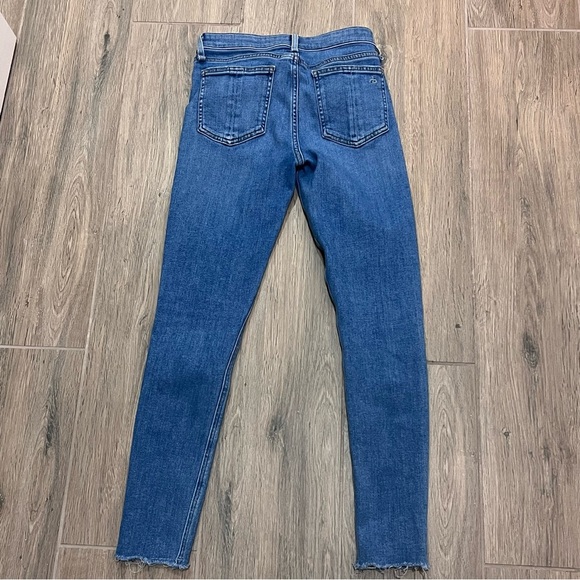 Rag & Bone Jeans Palmer Cate Mid Rise Ankle Women Blue Raw Fray Hem Normcore - Picture 15 of 15